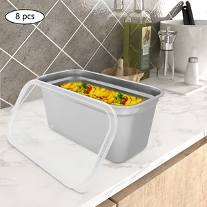 8 PZ Contenitori Conservazione Alimenti Acciaio Inox Contenitori Preparazione Pasti Riutilizzabili - Foto 1 di 14