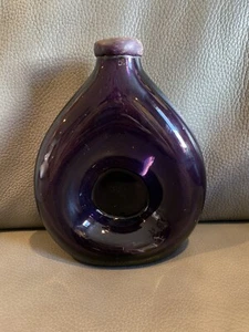 Hand Blown Purple Amethyst Glass Bottle Decanter - Picture 1 of 7