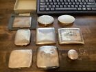 sterling silver lot 9 cigarette compact case .925 1.4lbs 635g Mary dunhill vtg