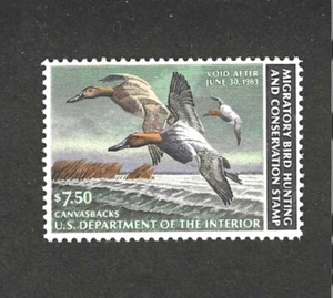 #RW49 1982 NUOVO DI ZECCA $7,50 FRANCOBOLLO FEDERALE ANATRA-TELA - Foto 1 di 1