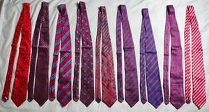 Lot of 9 XMI 325 Platinum Ties Men Multicolor Geometric RED Silk Handmade in USA - Picture 1 of 24