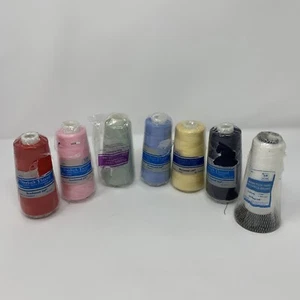 Beechwood LTD Overlock Serge Thread Mixed Colors Lot Of 7 Cone Spools Vintage - Picture 1 of 5