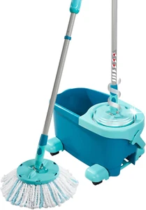 Leifheit Set CLEAN Twist Disc Mop Ergo 2.0 Mit Rollwagen, Bodenwischer Mit Mikro - Bild 1 von 12