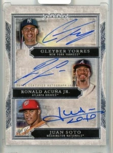 Juan Soto Ronald Acuna Jr. Gleyber Torres 2020 Topps Five Star Triple Auto 4/5 - Picture 1 of 2