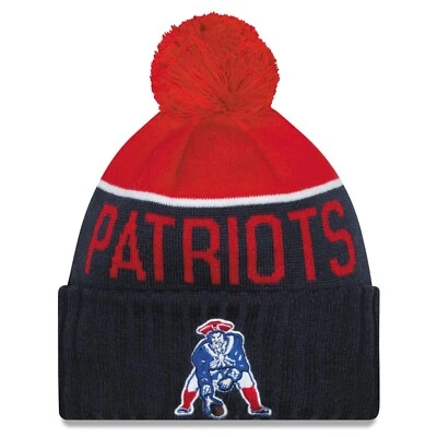 New England Patriots New Era Clásico Retro Pom Tejido Invierno Sombrero Foto 1 de 4