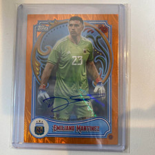 Topps Argentina Fileteado Tango Emiliano Martinez Auto #1 /25 Orange Prizm 2023