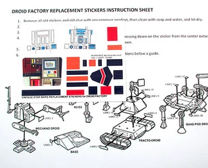 Custom Star Wars Vintage Kenner Droid Factory stickers - Picture 1 of 4