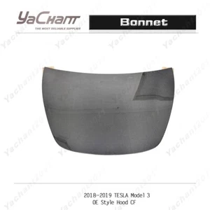 Carbon Fiber Front Bonnet For 2018-2019 TESLA Model 3 OE Style Hood Cover - Imagen 1 de 12