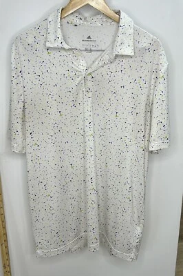 Polo de golf Adidas bandera patrón elástico rendimiento grande para hombre Foto 1 de 4