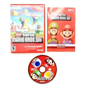 New Super Mario Bros. Wii (Nintendo Wii, 2009) Completo con Estuche y Manual Probado - Imagen 1 de 6
