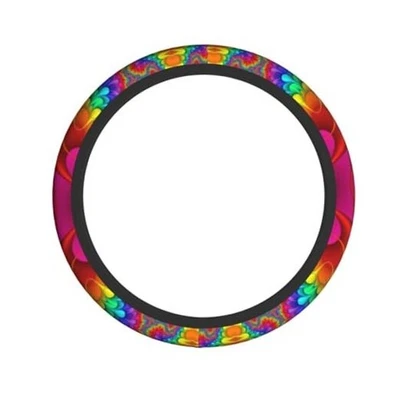 Cubiertas de volante ajuste universal 15 pulgadas neopreno anti arco iris tie dye Foto 1 de 4