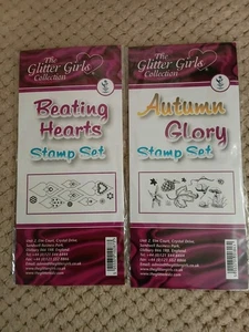Glitter girls acrylic stamps beating hearts autumn glory two - Picture 1 of 3