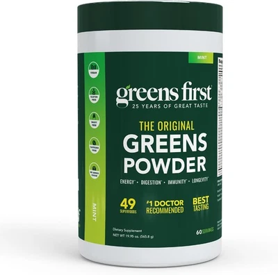 Greens First Original Greens Powder–49 Superfoods, Pre & Probiotics, 60 Servings - Image 1 of 4