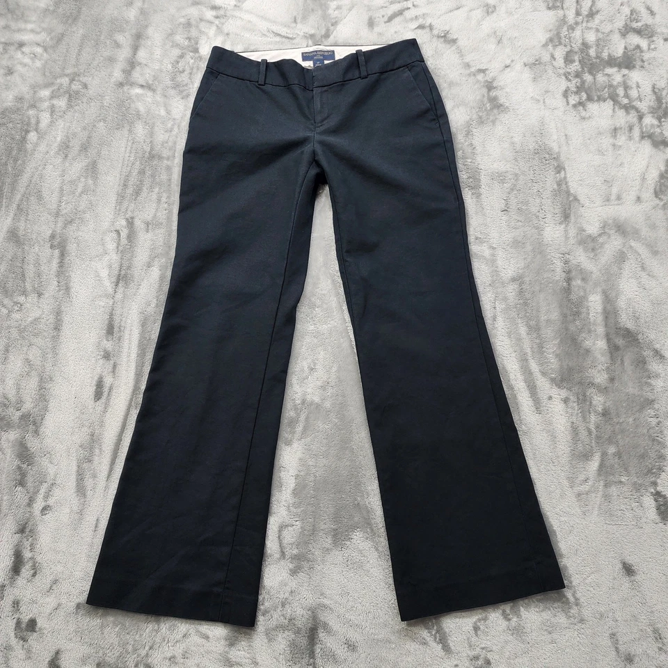 Calça Banana Republic Feminina 2P PETITE Preta Cintura Baixa Perna Flare Escritório Preppy - Imagem 1 de 4
