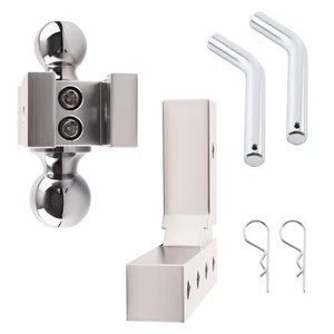 2" Receiver Adjustable Tow Trailer Dual Ball Mount 6" Drop 2x 5/8" Pins - Picture 1 of 12