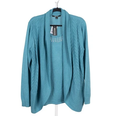 Conjunto Suéter Cárdigan Briggs Blusa M Mujer NUEVO Estrás Verde Azulado Hilo Metálico Foto 1 de 4