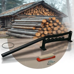 Holzspalter manuell 82cm lang komplett Set Anzündholz Spalter zur Wandmontage - Bild 1 von 8