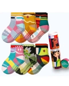 Bombas 6 Paar Disney Princess Premium Gripper Socken Kleinkind Größen 5-8,5 - Bild 1 von 3