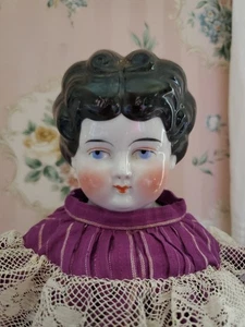 Muñeca Cabeza China Antigua 1880-1900 Ceja Baja Alemana 20" Cuerpo Original BOTAS VERDES - Imagen 1 de 20