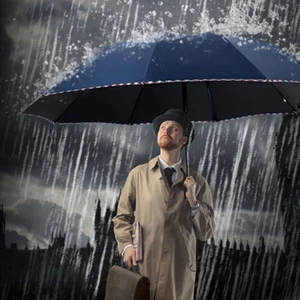 Travel Umbrella for Rain Steel Vinyl Windproof Compact Folding Sun Umbrella - Picture 1 of 12