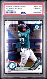 2019 Bowman Draft #BDC60 Julio Rodriguez Chrome PSA 10 - Picture 1 of 2