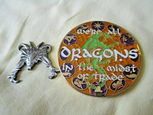 WOW - GEOCACHING Eye of the Dragon Geocoin MAGNETIC PATHTAG HOLDER FANTASY COIN - Picture 1 of 7