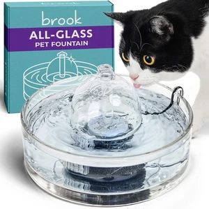 Glass Pet Fountain (90oz/2.7L) – Cat Water Fountain & Small Dog Drinking Foun... - Picture 1 of 6