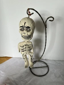 VINTAGE  Mexican Folk Art   Skeletons Holiday Halloween 9.5'' - Picture 1 of 4