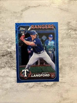 2024 Topps Update Wyatt Langford RC #US151 Blue Foil /999 Texas Rangers - Image 1 of 2