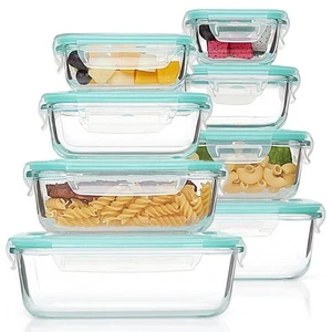8 Pack Glass Food Storage Containers with Airtight Lids, Glass Meal Prep Cont... - Picture 1 of 7