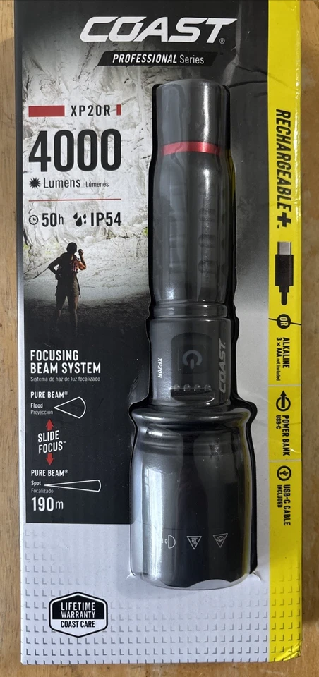 Coast Professional Series Rechargeable LED Flashlight 4000Lm (XP20R)... S&H