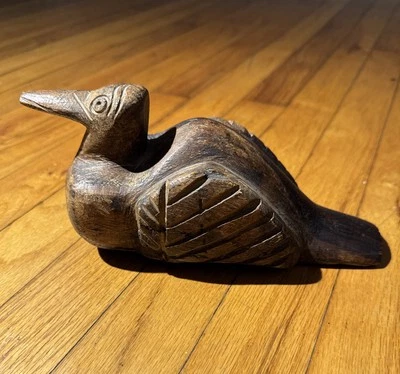 Antique Hand Carved Wooden Duck Decoy Solid Wood Primitive Rustic - Image 1 of 4