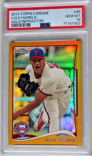 PSA 10 COLE HAMELS 2014 Topps Chrome #95 Gold Refractor 06/50