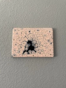 Pfirsichhöhle Abstrakt Acryl Gemälde 5x7 - Bild 1 von 4