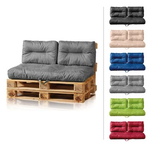 Palettenkissen Bankauflagen 3er Set Outdoor geeignet 128x80x15 cm 2xRückenkissen - Bild 1 von 42