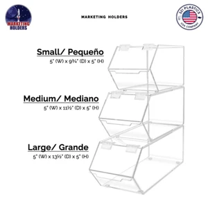 3 Piece Candy Bin Food Storage Container Ice Cream Toppings Cereal and Snack - Picture 1 of 9