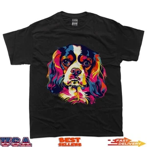 Cavalier king charles spaniel pop art dog breed graphic T-Shirt - Picture 1 of 7