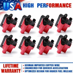 8Pack HIGH Performance Square Ignition Bobinas For GMC 12558693 4.8/5.3/6.0/8.1L - Picture 1 of 12