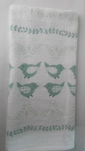 VOLL UNGESCHNITTENE VÖGEL UND BLÄTTER Druck Baumwolle Küchentuch  - Bild 1 von 1