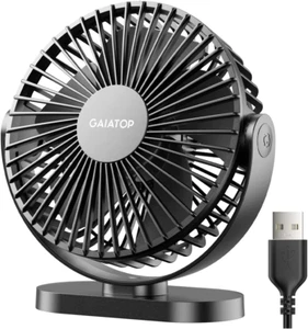 Gaiatop USB Desk Fan, 3 Speeds Powerful Portable Fan, 5.5 Inch Quiet Cooling Fan - Picture 1 of 7