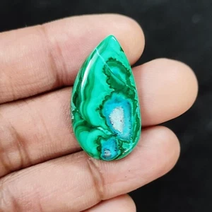 35,80 kt natürlicher Malachit Chrysokoll Cabochon Halskette Angebot 31 x 18 x 5 mm - Bild 1 von 6