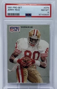 Jerry Rice PSA 8 - 1991 Pro Set Portrait - Art By Merv Corning - Rare, Pop. 80 - Picture 1 of 8