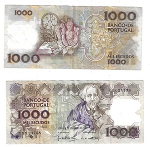 1000 Escudos 1989 Portugal Banknote # 181 - Picture 1 of 3