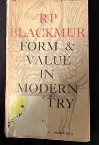 1957 Antique Poetry Book "Form & Value in Modern Poetry" - Picture 1 of 2
