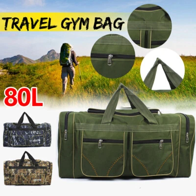 80L Women Men Large Duffle Bag Waterproof Duffel Luggage GYM Travel Weekender - Image 1 of 4