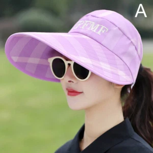 Damen Breite Krempe Sonnenhüte Sommer Outdoor UV Schutz Sport Wandern Reiten Caps - Bild 1 von 16