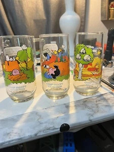Vintage Camp Snoopy Gläser Charlie Brown Konvolut McDonalds 3er Set D1 - Bild 1 von 17