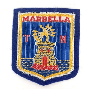 MARBELLA SPAIN Patch Embroidered Badge Vintage Souvenir Travel Keepsake - Picture 1 of 2