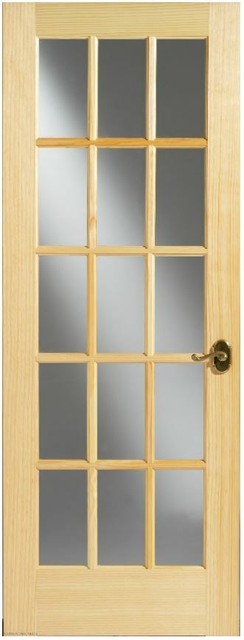 Primed Pine 15-Lite Glass Prehung Double Door 60 x 80 - Schillings