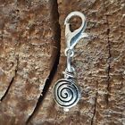 Celtic Silver Spiral Round Mini Clip Charm Pendant for bracelet chain Locket